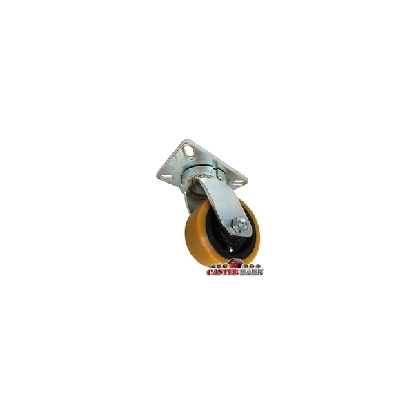 6"x3" Kingpinless Heavy Duty Swivel Caster, Super Poly on Iron Whee